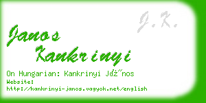 janos kankrinyi business card